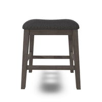 Caity Counter Height Stool Set of 2, Gray Wood Frame, Cushioned Seat -BM328241