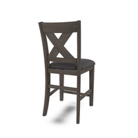 Caity Counter Height Chair Set of 2, Gray Acacia Wood, X Shaped Back -BM328242