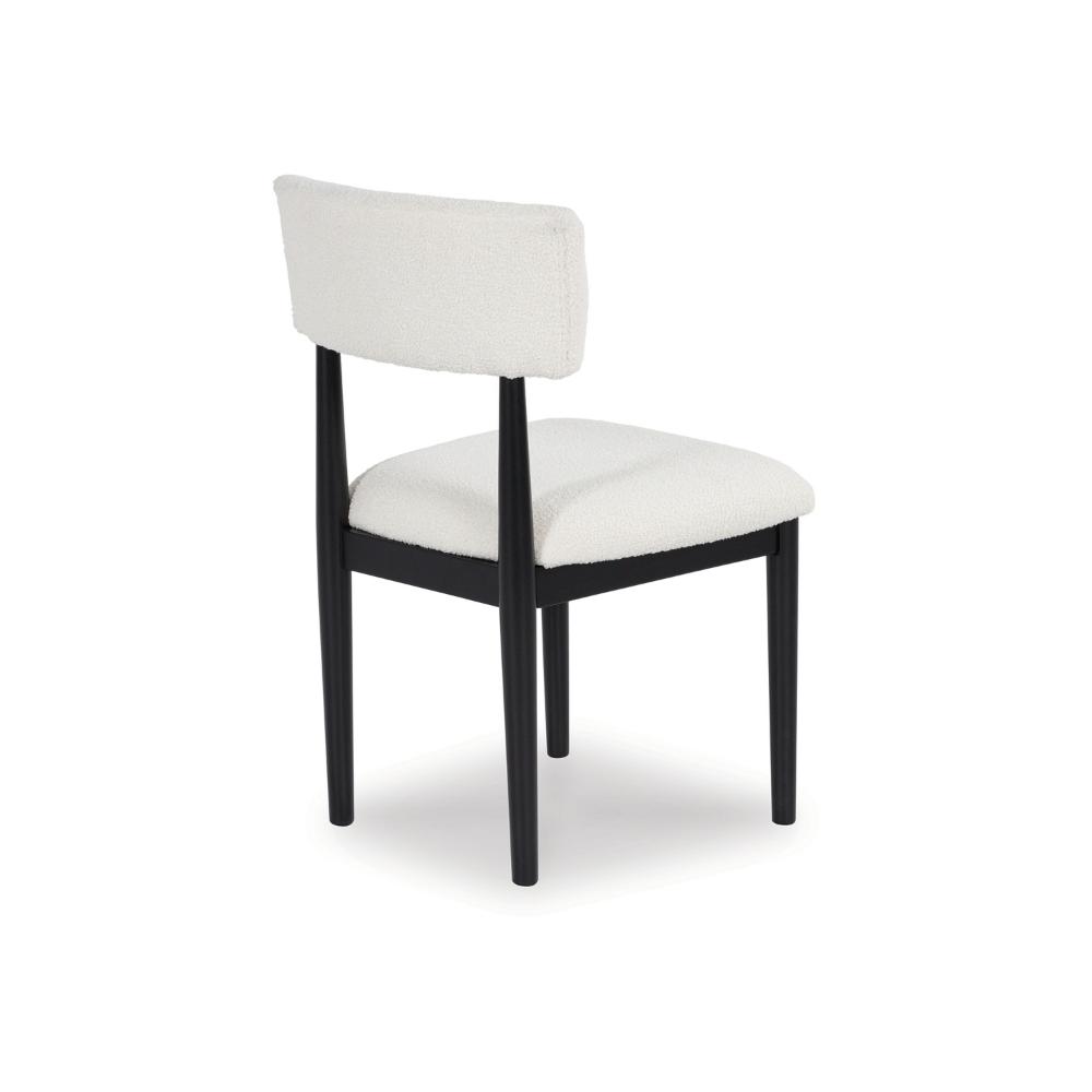 Dae Dining Side Chair Set of 2, White Cushioned Seat, Black Wood Legs -BM328252