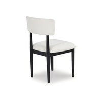Dae Dining Side Chair Set of 2, White Cushioned Seat, Black Wood Legs -BM328252