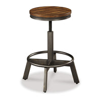 Jin Swivel Counter Height Stool Set of 2, Dining Adjustable, Brown -BM328254