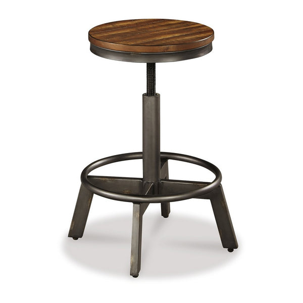 Jin Swivel Counter Height Stool Set of 2, Dining Adjustable, Brown -BM328254