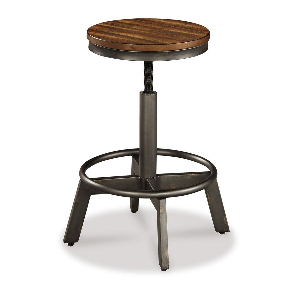 Jin Swivel Counter Height Stool Set of 2, Dining Adjustable, Brown -BM328254