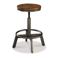 Jin Swivel Counter Height Stool Set of 2, Dining Adjustable, Brown -BM328254