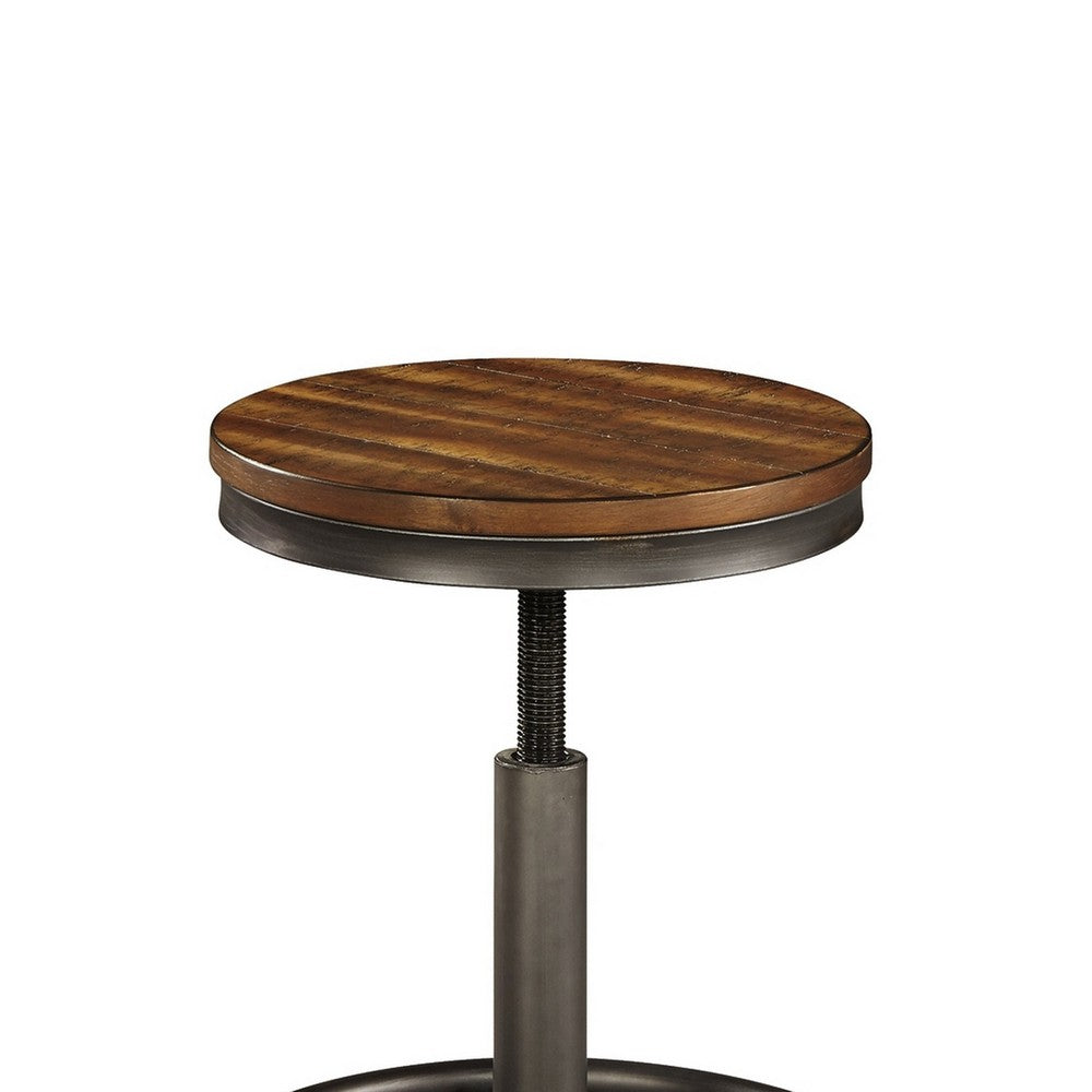 Jin Swivel Counter Height Stool Set of 2, Dining Adjustable, Brown -BM328254
