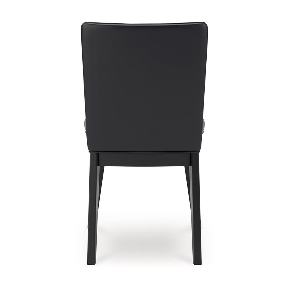 Taya Dining Side Chair Set of 2, Black Faux Leather Cushioned Seat -BM328259