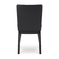 Taya Dining Side Chair Set of 2, Black Faux Leather Cushioned Seat -BM328259