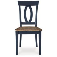 Doti Dining Side Chair Set of 2, Open Back, Contoured Seat, Slate Blue -BM328261