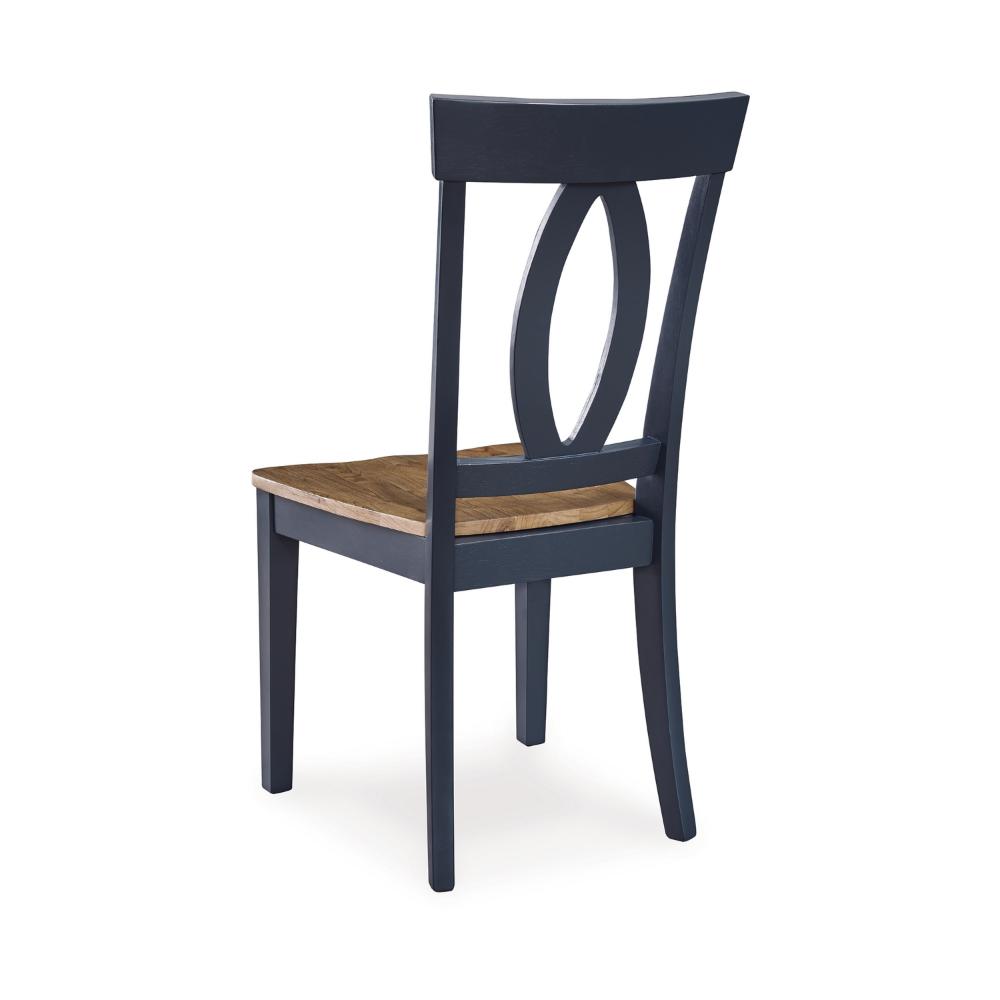 Doti Dining Side Chair Set of 2, Open Back, Contoured Seat, Slate Blue -BM328261