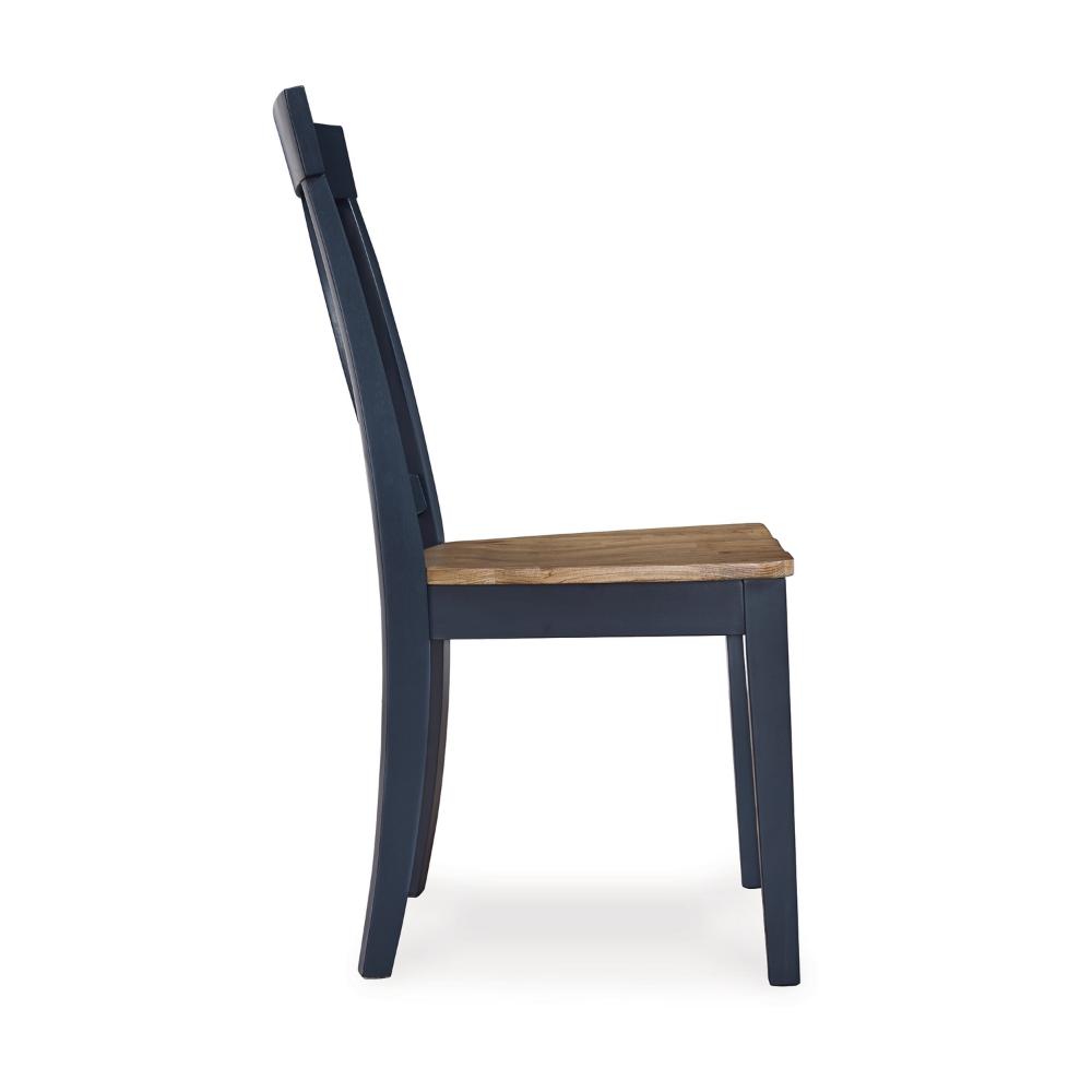 Doti Dining Side Chair Set of 2, Open Back, Contoured Seat, Slate Blue -BM328261
