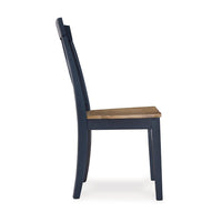 Doti Dining Side Chair Set of 2, Open Back, Contoured Seat, Slate Blue -BM328261