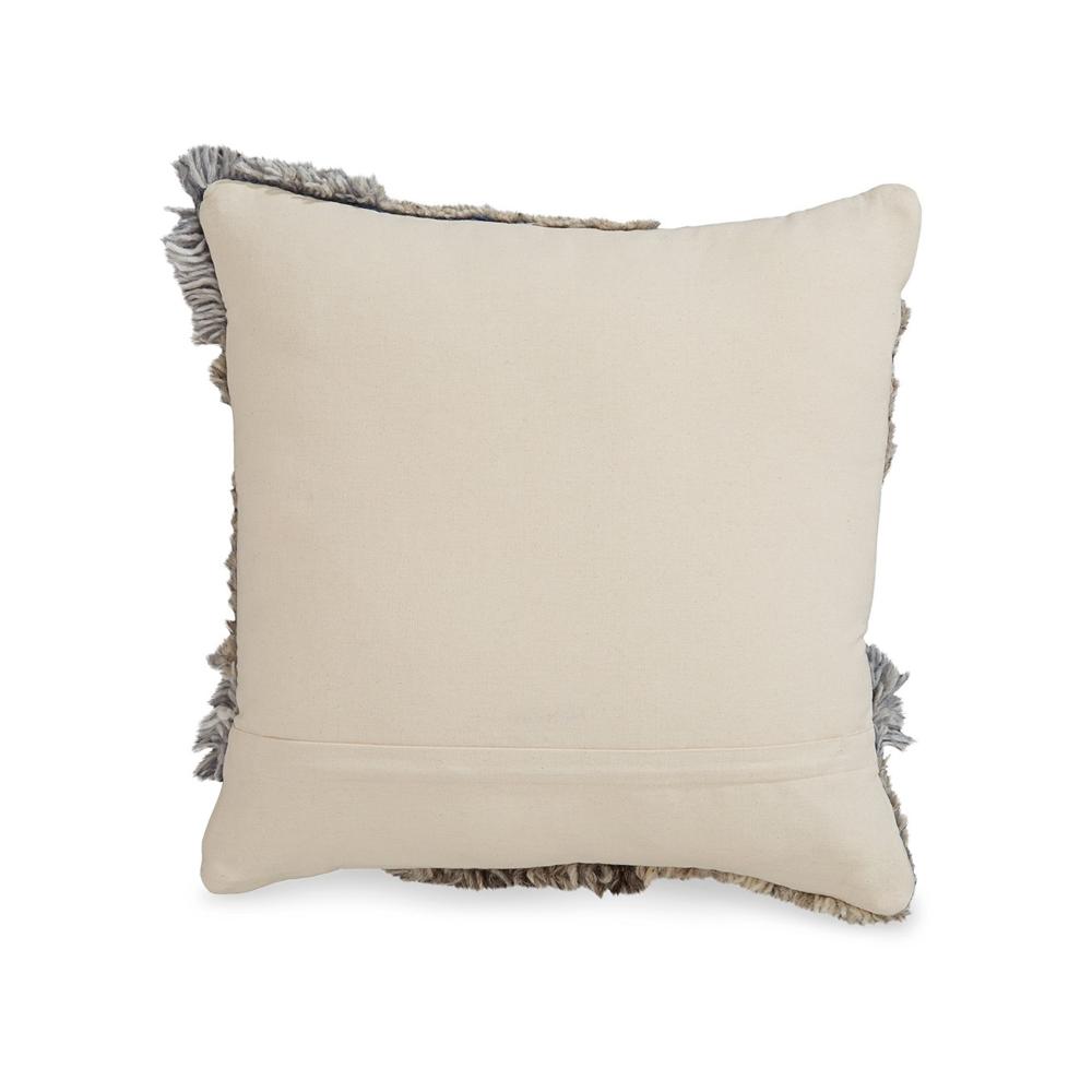 Square Accent Throw Pillow, 20 Inch Hand Knotted Patchwork, Gray Wool -BM328263