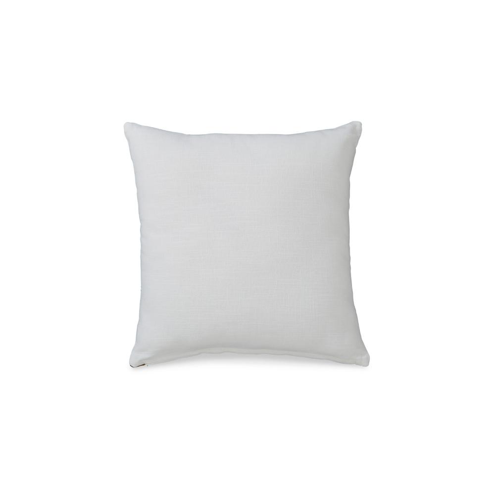 Square Accent Throw Pillow, 20 Inch Modern Embossed Embroidery, White -BM328264