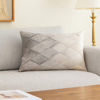 14 x 20 Lumbar Accent Throw Pillow, Diamond Pattern, Brown Polyester -BM328267