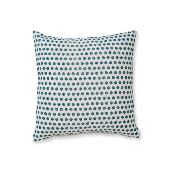 Mony Square Accent Throw Pillow, 20 Inch, Teal Dots over White Cotton
