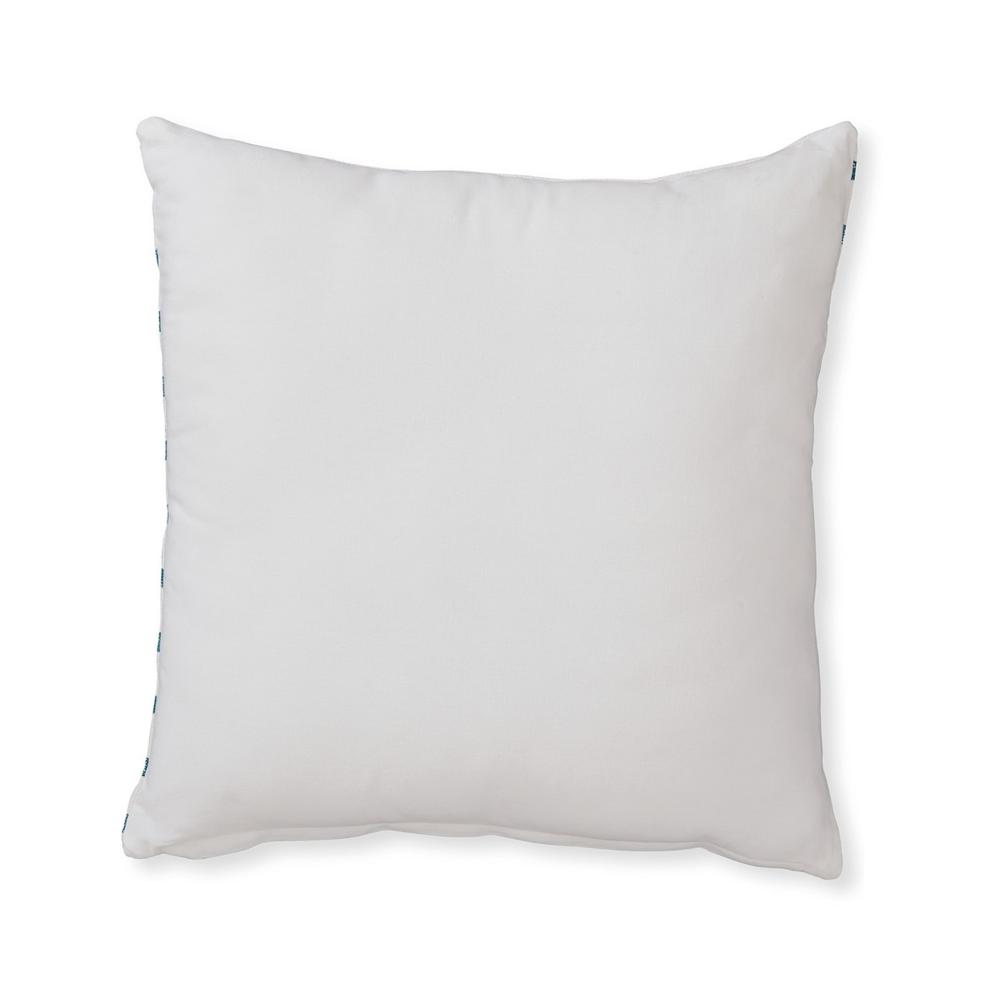Mony Square Accent Throw Pillow, 20 Inch, Teal Dots over White Cotton -BM328268
