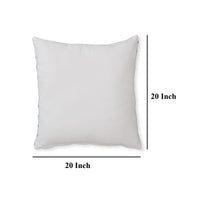 Mony Square Accent Throw Pillow, 20 Inch, Teal Dots over White Cotton -BM328268
