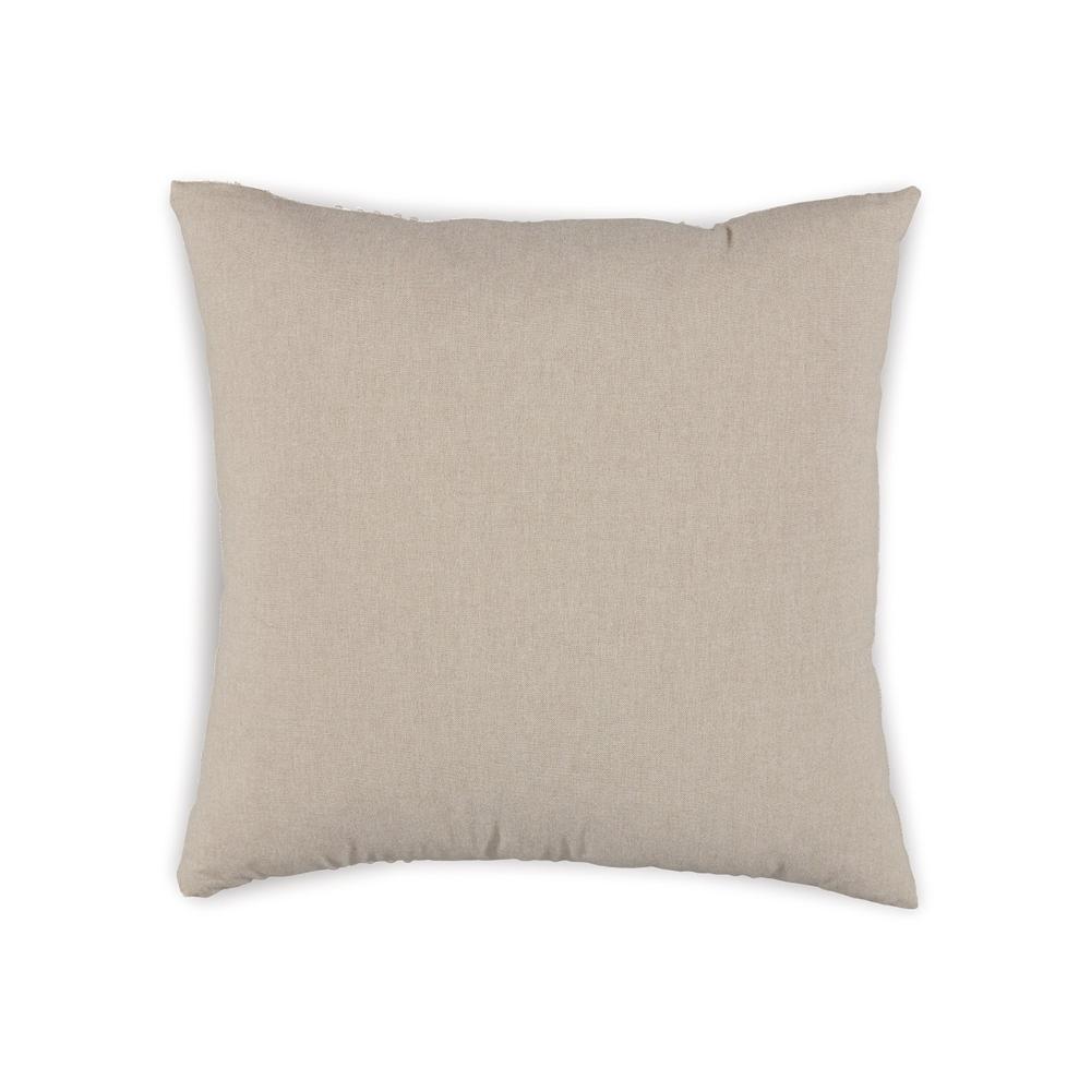 Square Accent Throw Pillow, 20 Inch, Striped Cotton, White, Tan Brown -BM328272