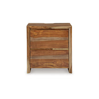 Donni Nightstand with 2 Drawer, Brown Sheesham Wood Finish, 24 Inch -BM328278