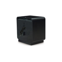 Robeck Nightstand, 1 Drawer, Black 26 Inch, Silver Metal Handles -BM328281