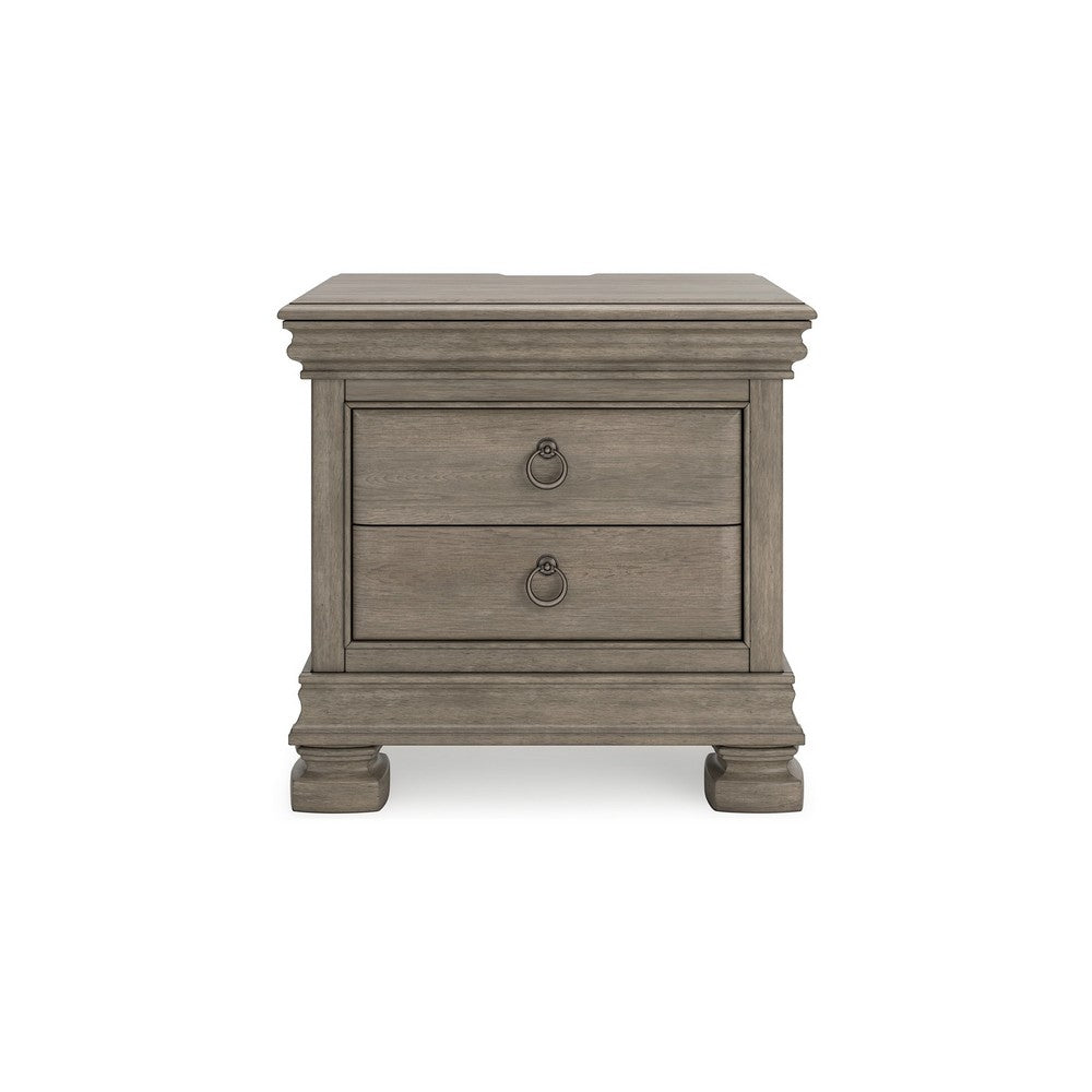 Orny Nightstand, 3 Drawer, 28 Inch, Light Gray Solid Hardwood Finish -BM328293