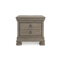 Orny Nightstand, 3 Drawer, 28 Inch, Light Gray Solid Hardwood Finish -BM328293