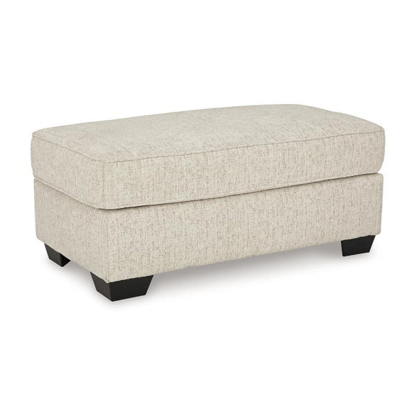 Burgess Ottoman, Ivory Polyester, Soft Cushions, Rectangular 44 Inch