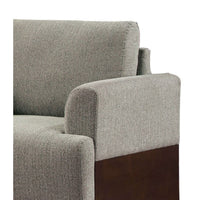 Vely Accent Chair, Gray Chenille Fabric, Walnut Brown Wood Veneer -BM328354