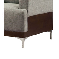 Vely Accent Chair, Gray Chenille Fabric, Walnut Brown Wood Veneer -BM328354