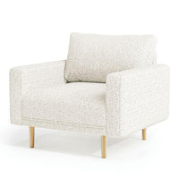 Remy Accent Chair, Bench Seat w Track Arms, Plush Off White Boucle -BM328359