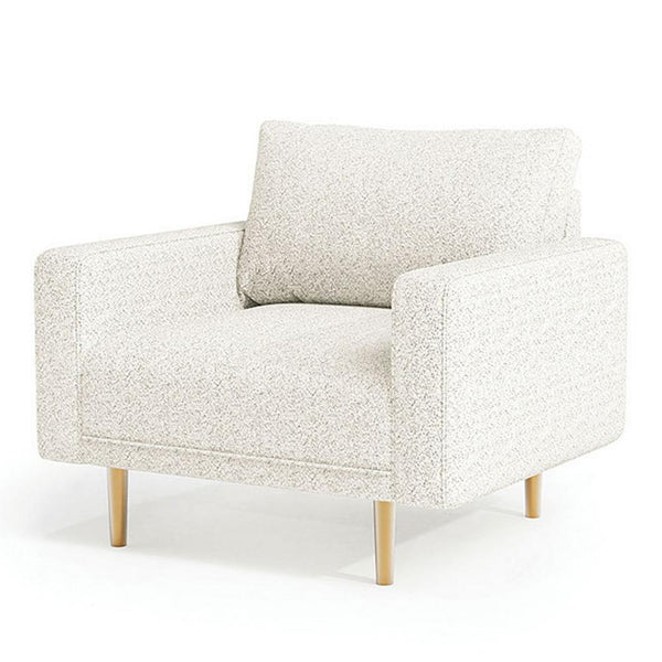 Remy Accent Chair, Bench Seat w Track Arms, Plush Off White Boucle -BM328359