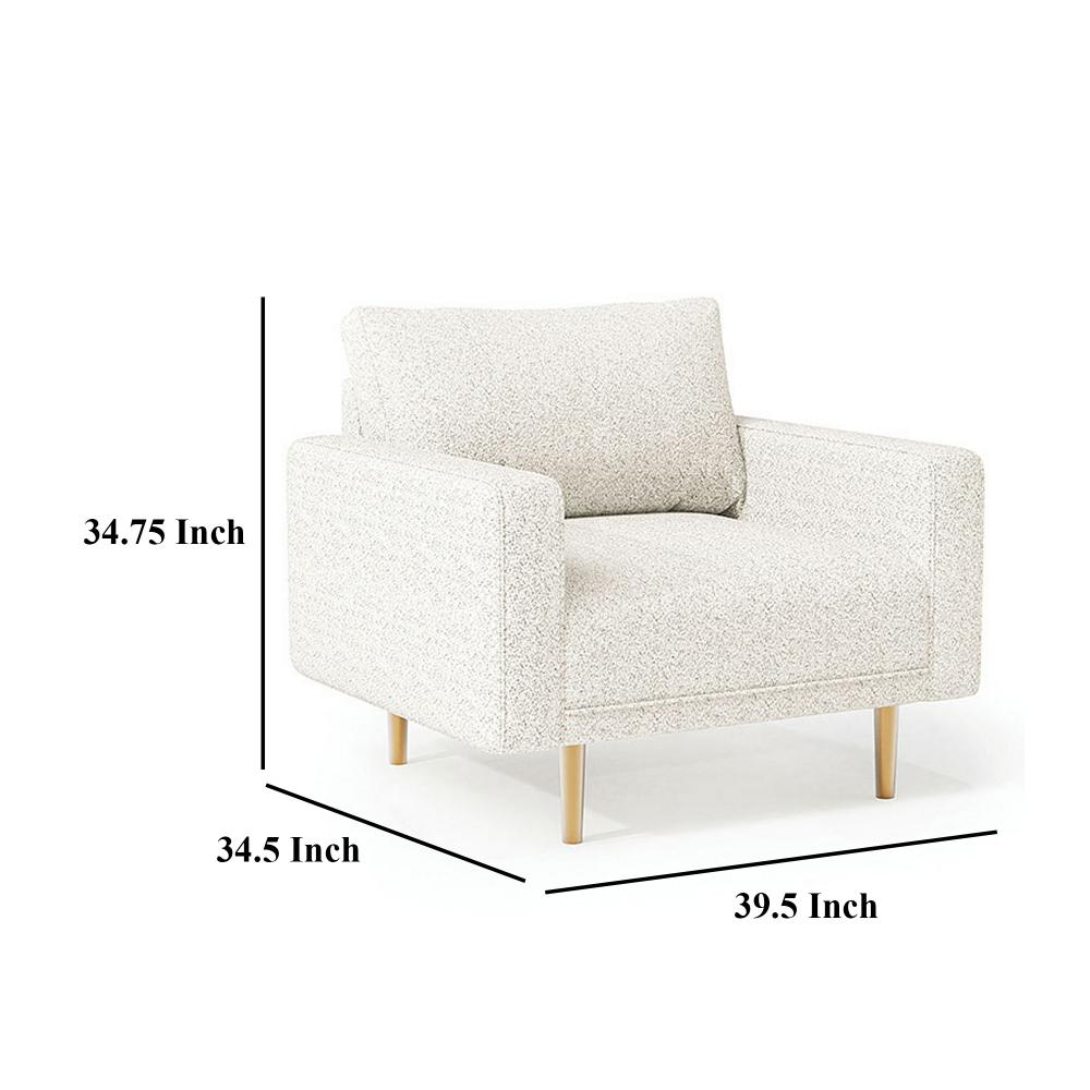 Remy Accent Chair, Bench Seat w Track Arms, Plush Off White Boucle -BM328359