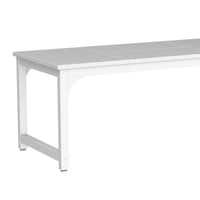 Home Office Desk, 63 Inch Minimalist Wood Top w White Metal Frame -BM328364
