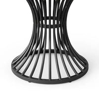 Dining Table, 47 Inch Round Gray Wood Top, Black Metal Hourglass Base -BM328366