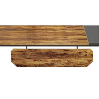 Executive Office L Desk, 71 Inch Brown Wood, Storage Shelves, Brown -BM328372