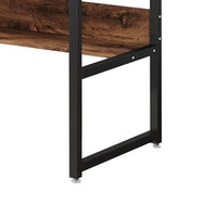 Desk with Bookshelf, 79 Inch Brown Rectangular Top, Black Metal Legs -BM328502