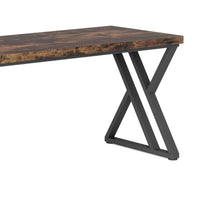 Oneb Writing Desk, 55 Inch Brown Rectangular Top, Black Metal Z Base -BM328512