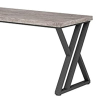 Oneb Writing Desk, 55 Inch Gray Rectangular Top, Black Metal Z Base -BM328513