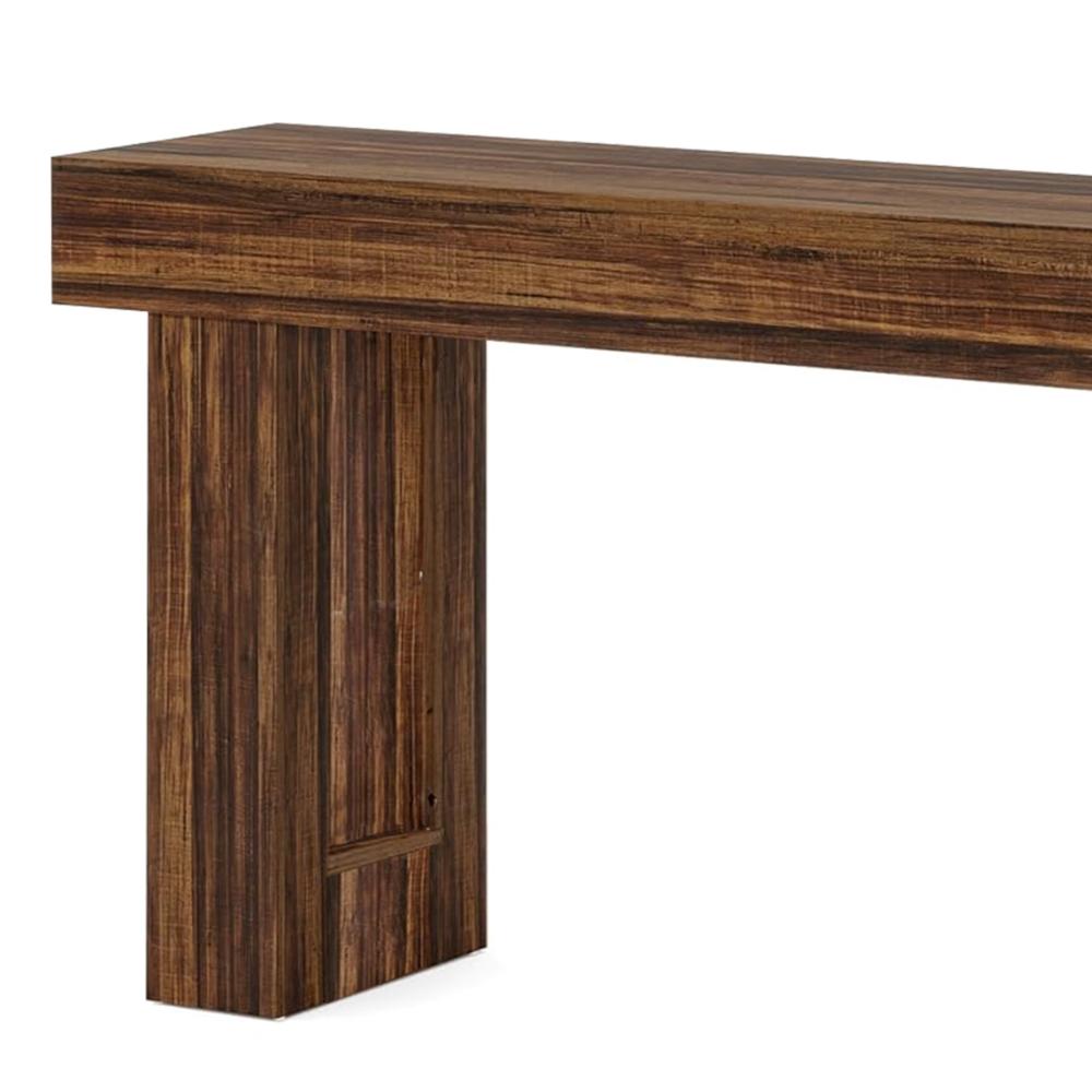 Kai Console Side Table, 63 Inch, Rustic Brown Rectangular Wood Top -BM328517