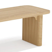 Executive Desk, 62 Inch Light Brown Top, Fluted Double Pedestal Base -BM328520
