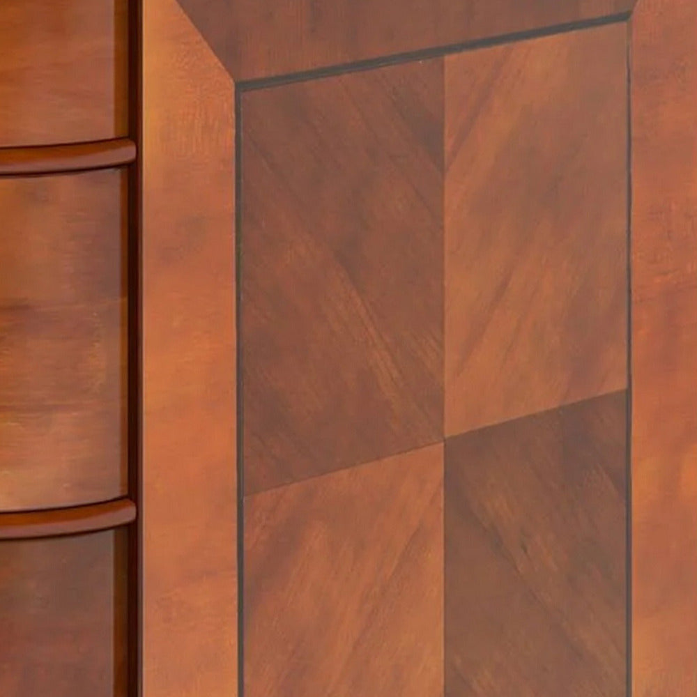Arc Side End Table, Walnut Brown, 2 Drawers, 24 Inch Tall - BM328529