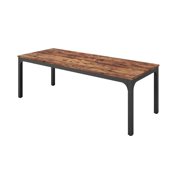 Jack Conference Table, 79 Inch Rectangular Brown MDF Top, Black Metal -BM328533