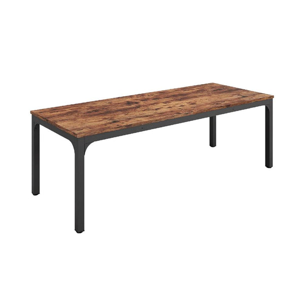 Jack Conference Table, 79 Inch Rectangular Brown MDF Top, Black Metal