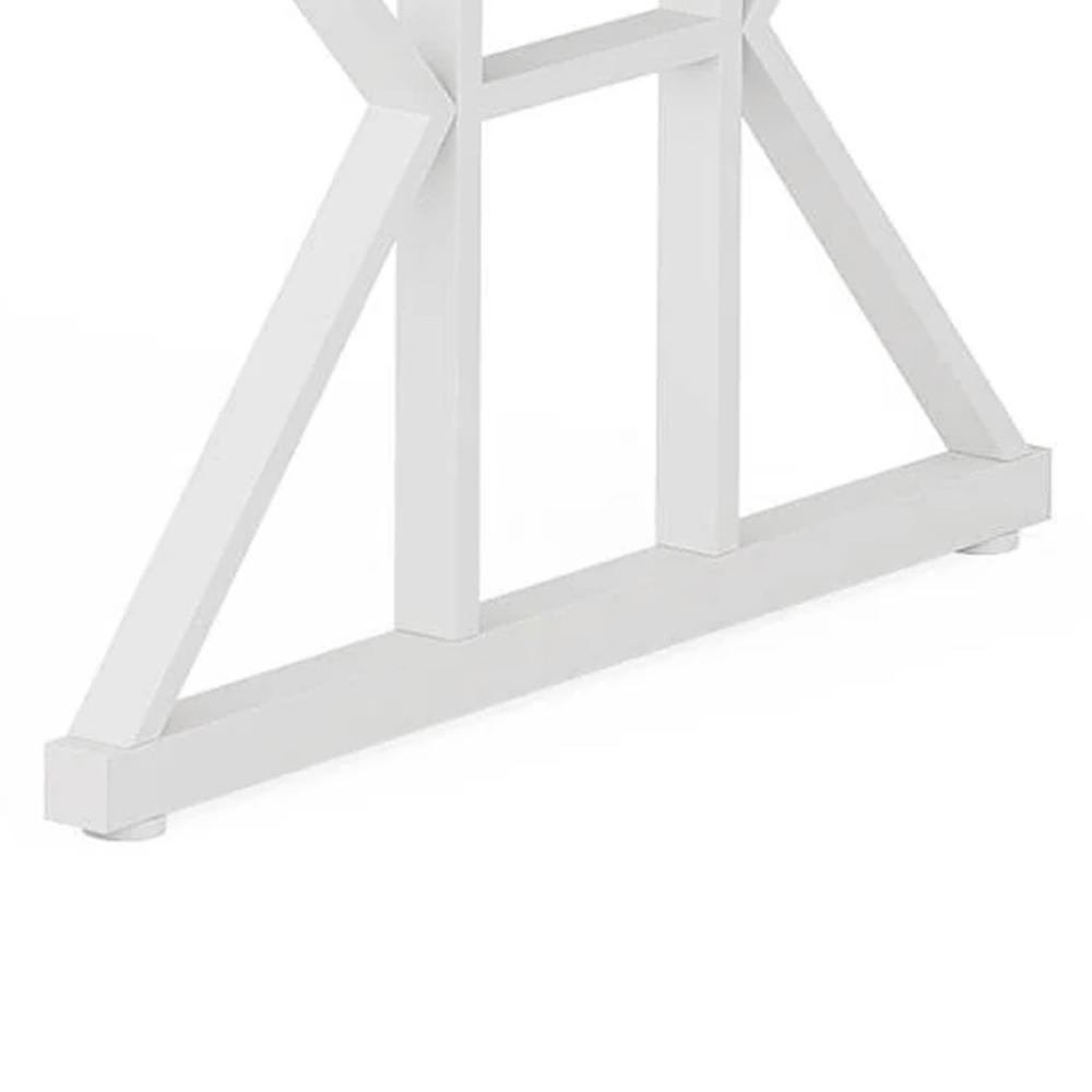 Siy Executive Desk, 71 Inch Gray MDF Rectangular Top, White Cross Base -BM328534