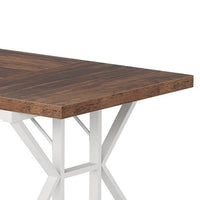 Siy Executive Desk, 71 Inch Brown MDF Rectangular Top, White Base -BM328535