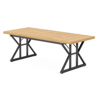 Siy Executive Desk, 71 Inch Brown Rectangular Top, Black Metal Base -BM328537