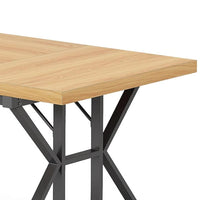 Siy Executive Desk, 71 Inch Brown Rectangular Top, Black Metal Base -BM328537