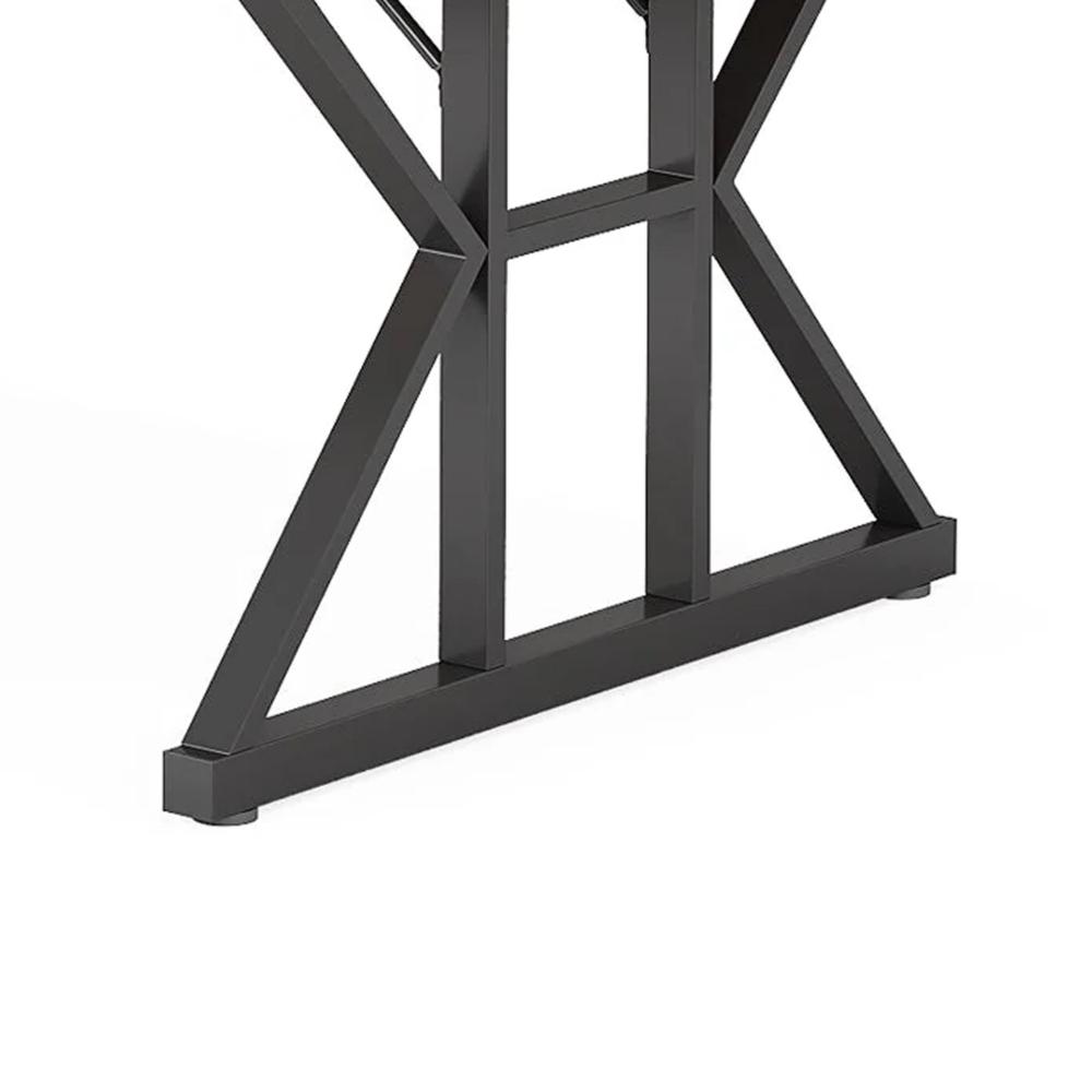Siy Executive Desk, 71 Inch Brown Rectangular Top, Black Metal Base -BM328537