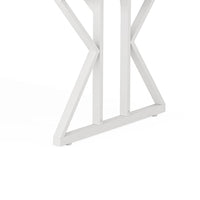 Siy Executive Desk, 79 Inch Brown Rectangular Top, White Cross Base -BM328538