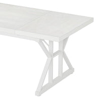 Siy Conference Table, 71 Inch White Rectangular Top, Cross Metal Base -BM328539